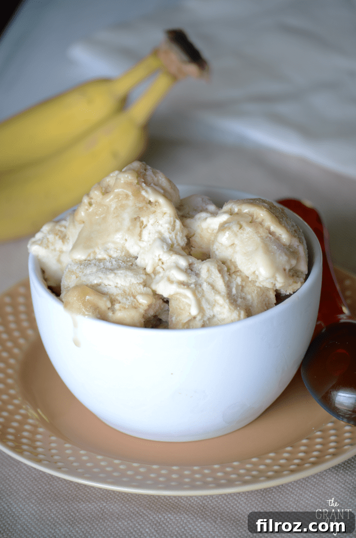 Delicious Bananas Foster Ice Cream with Bourbon