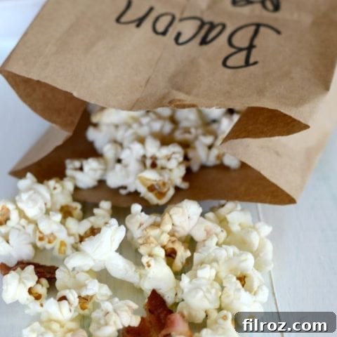 Bacon fat popcorn in a bowl