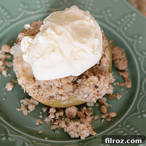 Individual Apple Crisps with Ice Cream