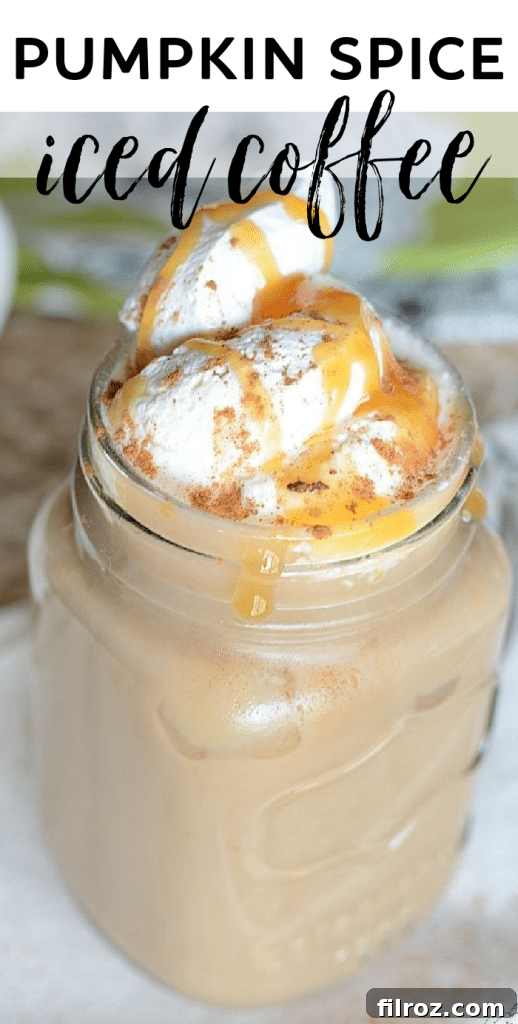 Pin this Pumpkin Spice Iced Coffee recipe for later