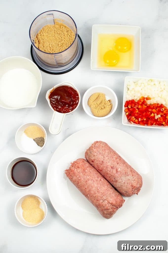 Hearty Meatloaf with Tangy Ketchup Glaze 2 Fresh Ingredients for Homemade Meatloaf