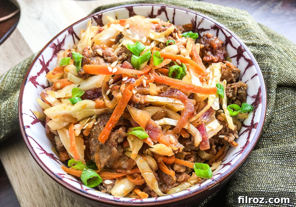 Keto Gluten Free Whole30 Deconstructed Egg Roll 4 Egg roll in a bowl recipe