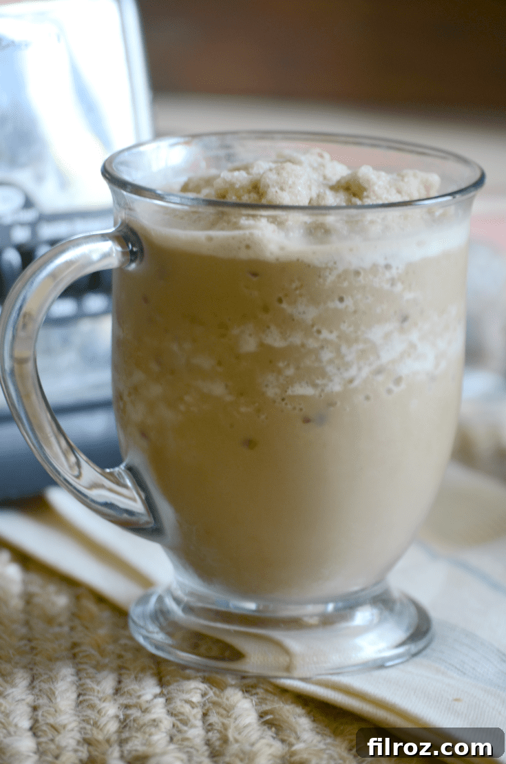 Wholesome Homemade Horchata 7 A glass of sugar-free, dairy-free Whole30 Frappuccino.