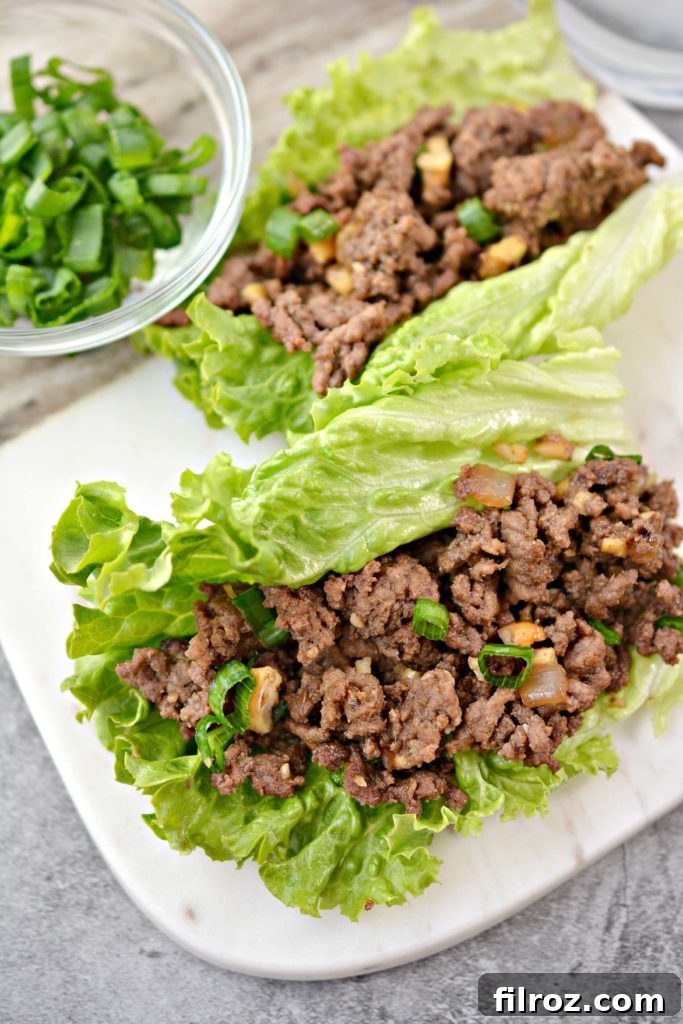 Zesty Korean Beef Lettuce Wraps 2 Korean beef Asian wraps