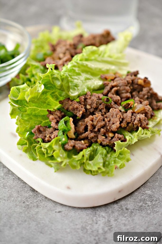 Zesty Korean Beef Lettuce Wraps 4 Easy beef lettuce wraps