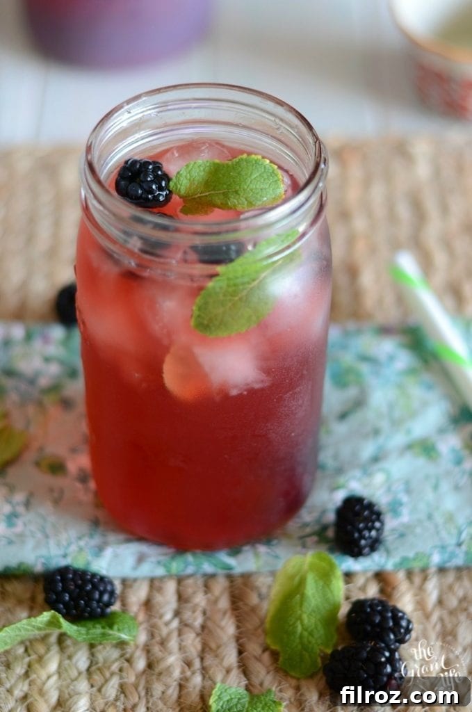 Blackberry Mint Agua Fresca refreshing drink