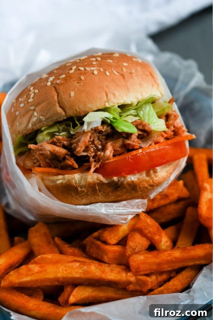 Sweet and Smoky BBQ Chicken Sandwich 2 Delicious BBQ chicken sandwiches ready to be served