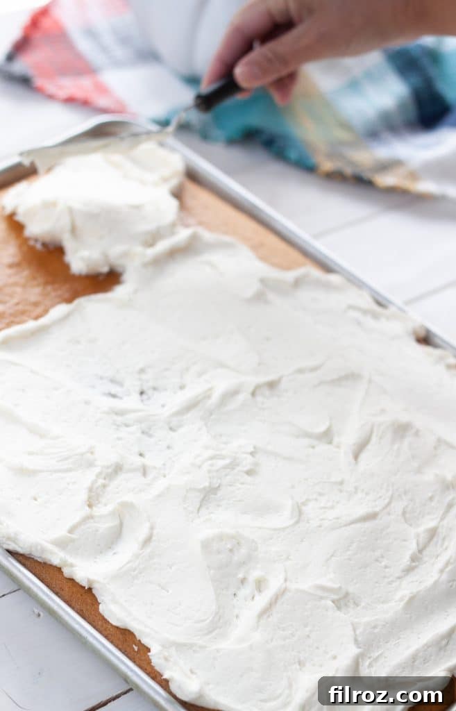 Spiced Pumpkin Bars with Cream Cheese Frosting 10 Smooth cream cheese frosting in a bowl