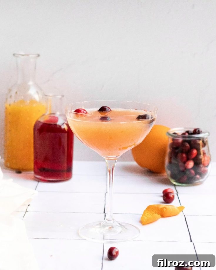 Cranberry orange mimosa recipe for Pinterest