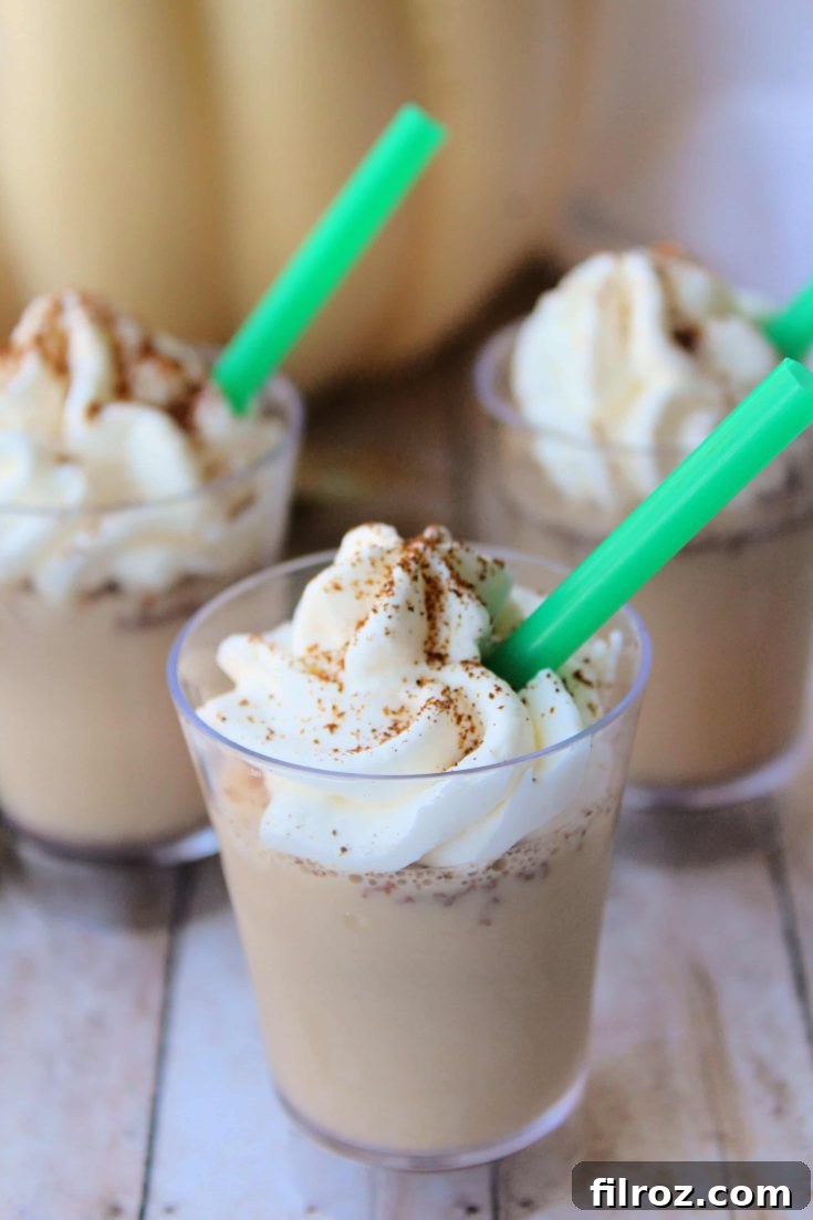 Pumpkin Spice Latte Shots on a tray