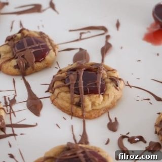 Strawberry Chocolate Chip Thumbprint Cookies
