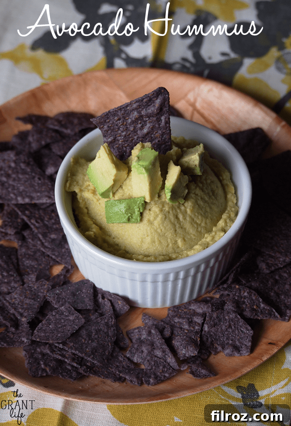 Avocado Hummus recipe pin for Pinterest