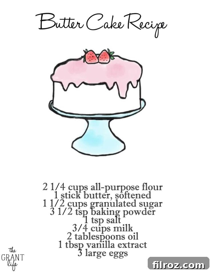 Finished butter cake, ready to be served