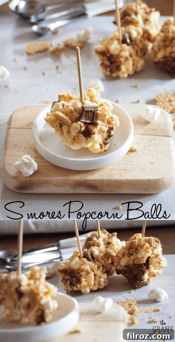 S'mores Popcorn Balls ready to eat