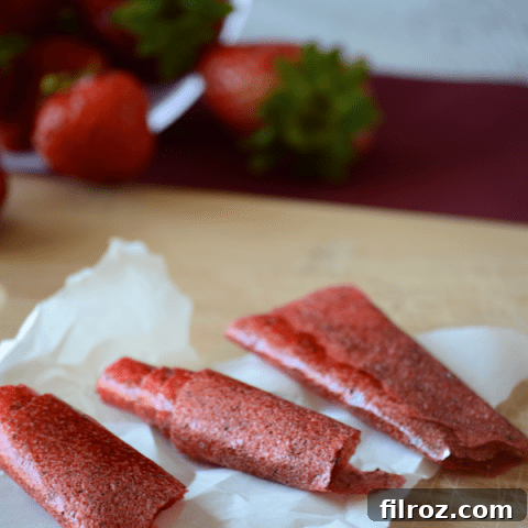 Strawberry Fruit Leather - A delicious and healthy snack recipe
