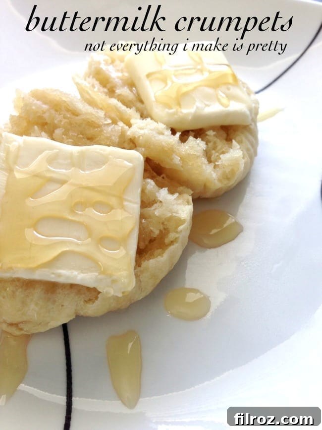 Buttermilk Crumpets on a plate